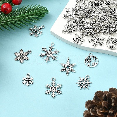 40Pcs 8 Styles Tibetan Style Alloy Pendants FIND-YW0006-26-1