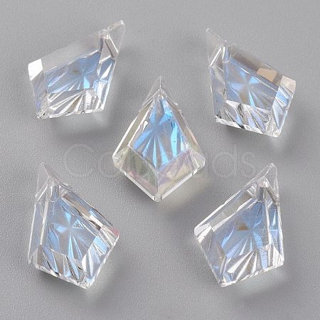 Embossed Glass Rhinestone Pendants GLAA-J101-01B-001MO-1