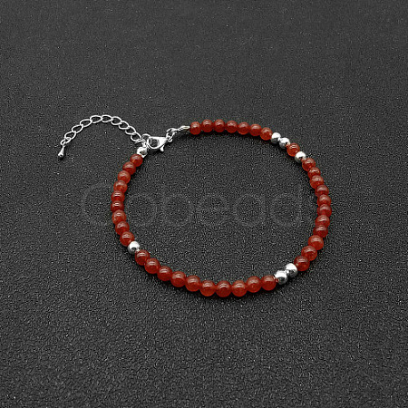 Natural Red Agate Bead Bracelet ZW6419-5-1