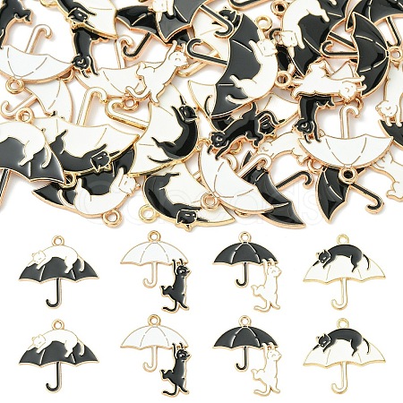 12Pcs 4 Styles Alloy Enamel Pendants ENAM-YW0006-12-1