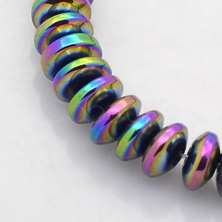 Electroplate Non-magnetic Synthetic Hematite Rondelle Beads Strands G-J216B-10-1