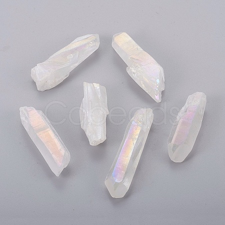 Electroplate Natural Quartz Crystal Beads KK-F757-G07-01-1