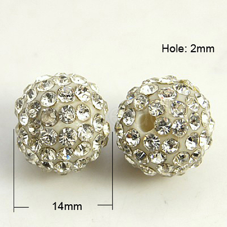 Resin Rhinestone Beads RB-A025-14mm-A01-1