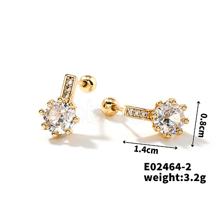 Exquisite Brass Cartilage Earrings with Zirconia IF4519-2-1