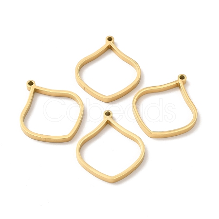 Ion Plating(IP) 304 Stainless Steel Open Back Bezel Pendants High Polished STAS-K208-18-1