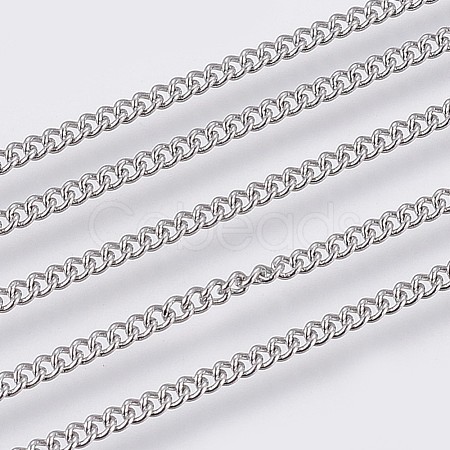 Tarnish Resistant 304 Stainless Steel Curb Chains CHS-F006-03A-P-1