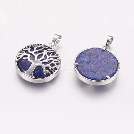 Natural Lapis Lazuli Pendants X-G-E388-05P-1