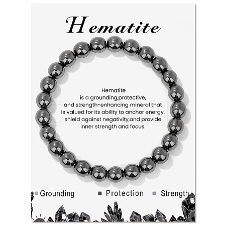 SyntheticHematite Beaded Stretch Bracelets PW-WG7FE75-08-1