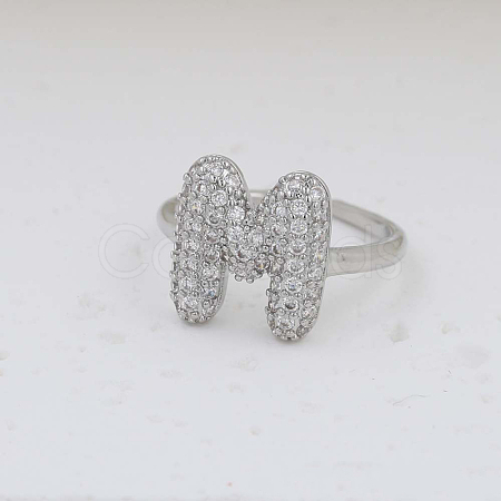 Brass Micro Pave Clear Cubic Zirconia Cuff Rings FS-WG17FF6-13-1