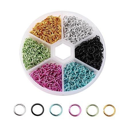 6 Colors Aluminum Wire Open Jump Rings ALUM-X0001-01B-1