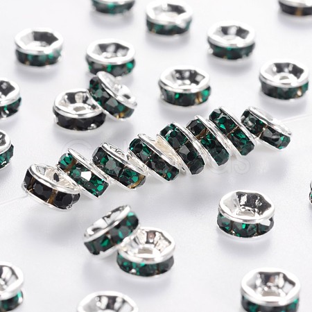 Brass Grade A Rhinestone Spacer Beads RSB034NF-12-1
