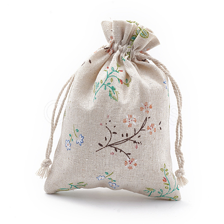 Polycotton(Polyester Cotton) Packing Pouches Drawstring Bags ABAG-S003-04A-1