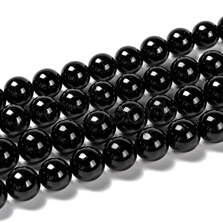 Grade A Natural Tourmaline Round Bead Strands G-L417-10-8mm-1