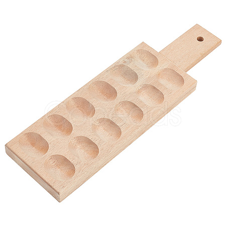 Rectangle Wooden 12 Egg Holes Storage Tray ODIS-WH0030-27-1