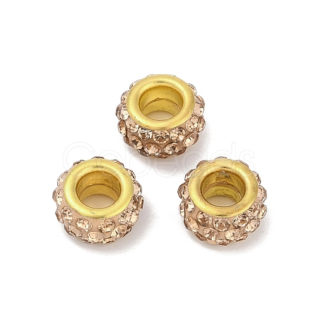 Alloy Rhinestone Clay Pave Beads ALRI-D300-04G-12-1