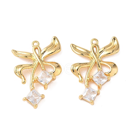 Brass with Cubic Zirconia Pendants KK-D024-09G-1