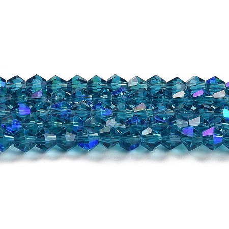 Transparent Electroplate Glass Beads Strands EGLA-A039-T4mm-L01-1