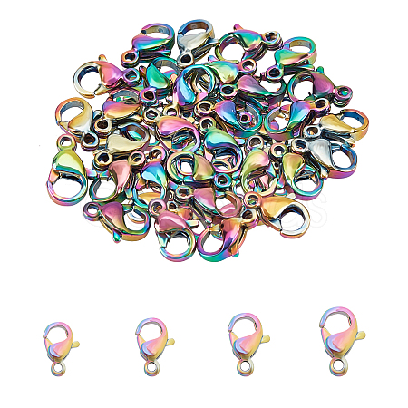 PVD Vacuum Plating 304 Stainless Steel Lobster Claw Clasps STAS-UN0005-15-1