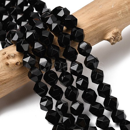 Natural Black Onyx  Beads Strands G-Z119-A04-02-1