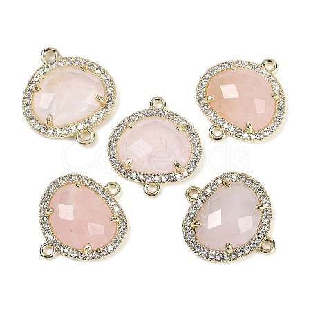 Natural Rose Quartz Faceted Oval Links G-B126-01G-09-1