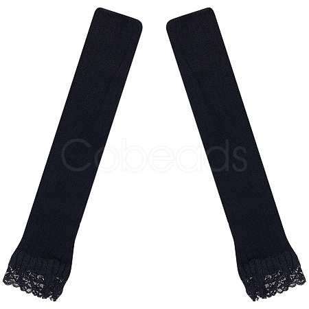 1 Pair Acrylic Fibers Long Mesh Lace Gloves AJEW-CN0006-67B-1