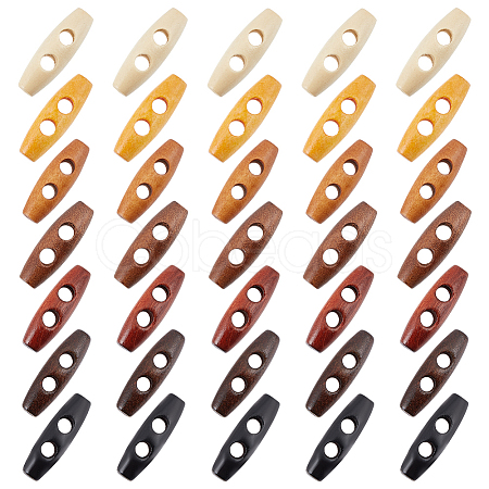 70pcs 7 colors Natural Wood Buttons FIND-NB0005-03B-1