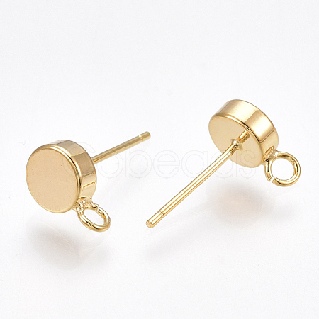 Brass Stud Earring Findings KK-T038-293G-1