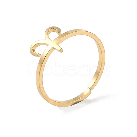 Real 18K Gold Plated 304 Stainless Steel Adjustable Finger Ring RJEW-L115-01G-04-1