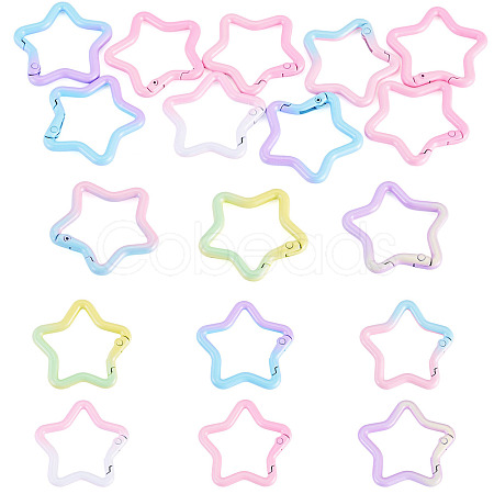 12Pcs Spray Paint Alloy Spring Gate Rings FIND-TA0010-90-1