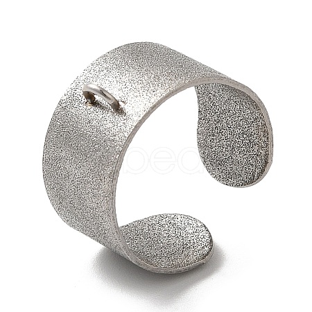 Non-Tarnish 304 Stainless Steel Open Cuff Ring Components STAS-C079-02P-1