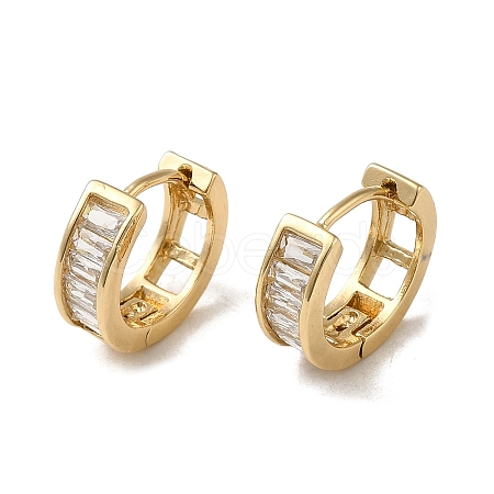 Brass Micro Pave Cubic Zirconia Hoop Earring EJEW-L271-20KCG-02-1