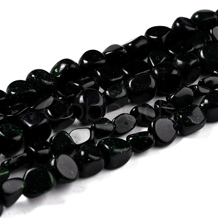 Synthetic Green Goldstone Beads Strands G-G018-15-1