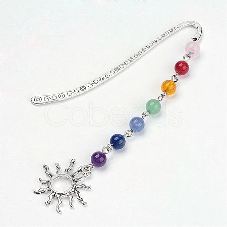 Tibetan Style Alloy Pendants Bookmarks AJEW-JK00127-05-1