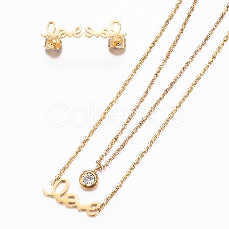 304 Stainless Steel Jewelry Sets SJEW-H095-18G-1