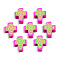 Handmade Polymer Clay Beads, Cross, Pearl Pink, 12x10x4.5mm, Hole: 1.6mm