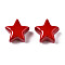 Spray Painted Brass Charms, Star, FireBrick, 10x10.5x5.5mm, Hole: 2mm