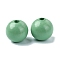 Wood Large Hole European Beads, Round, Medium Aquamarine, 19~20x18mm, Hole: 4.2mm