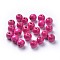 Dyed Natural Wood Beads, Round, Lead Free, Deep Pink, 12x11mm, Hole: 4mm, about 1800pcs/1000g