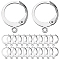 SUNNYCLUE 80Pcs 304 Stainless Steel Leverback Earring Findings, with Loop, Silver, 14x12x2mm, Hole: 1.2mm, Pin: 0.6x1mm