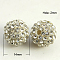 Resin Rhinestone Beads, Grade A, Round, Crystal, 14mm, Hole: 2mm