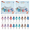 Alloy Enamel & Acrylic Pendant Locking Stitch Markers, 304 Stainless Steel Leverback Earring Stitch Marker, Raccoon with Number, Mixed Color, 5cm, 10pcs/set