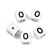 Porcelain Beads, Square with Letter, Letter O, 8.5x8.5x8.5mm, Hole: 1.6mm