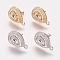 Alloy Stud Earring Findings, with Loop, Teardrop, Mixed Color, 19x12mm, Hole: 1mm, Pin: 0.7mm