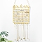 Rectangle with Bird Iron Wall Mounted Jewelry Display Rack, For Hanging Necklaces Earrings Bracelets, Golden, 51x23x1.5cm