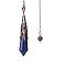 Natural Lapis Lazuli Dowsing Pendulum Big Pendants, with Red Copper Plated Metal Cone, Hexagonal Cone Charm, 260mm