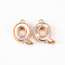 Brass Charms, with Shell, Real 18K Gold Plated, Nickel Free, Letter.Q, 12x9.5x2mm, Hole: 0.8mm