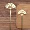 Ancient Style Alloy Hair Stick Finding, for DIY Jewelry Accessorie, Fan, Light Gold, 120mm, 10pcs/set