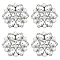 4Pcs Flower Alloy with Glass Rhinestone Shoe Buckle Clips, Detachable Shoe Decoration, with Iron Clips, Crystal, 55x11mm