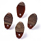 Opaque Resin & Walnut Wood Stud Earring Findings, with 304 Stainless Steel Pin, Oval, Brown, 16x9mm, Hole: 1.8mm, Pin: 0.7mm