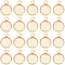 Beebeecraft 40Pcs 304 Stainless Steel Pendant Cabochon Settings, Plain Edge Bezel Cups, Flat Round, Real 24K Gold Plated, Tray: 10mm, 15x12x2mm, Hole: 2.2mm